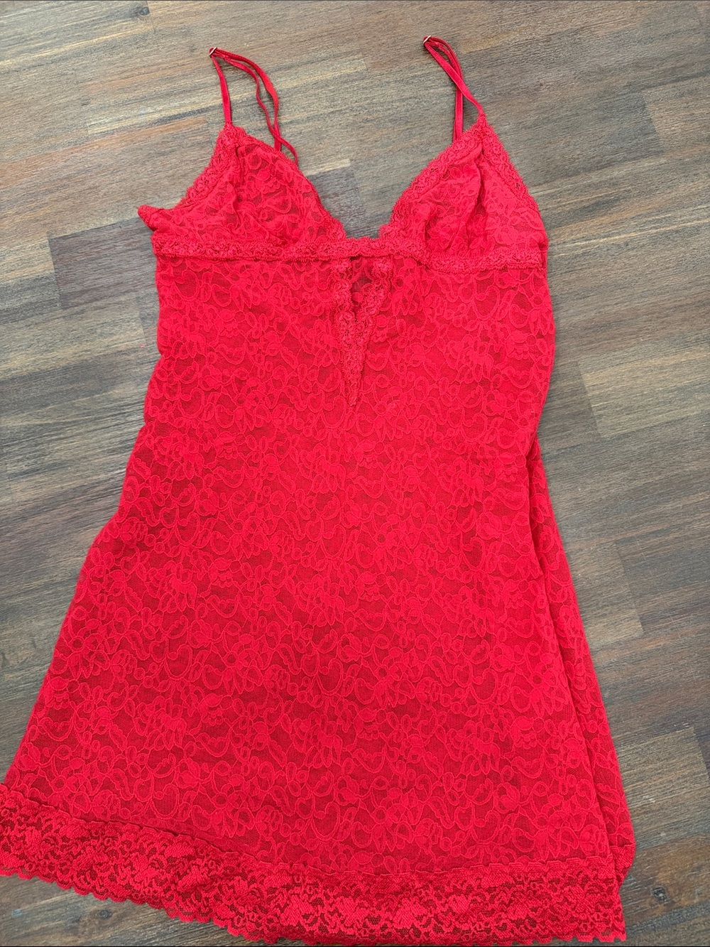 Victoria's Secret Red Lace Chemise Slip